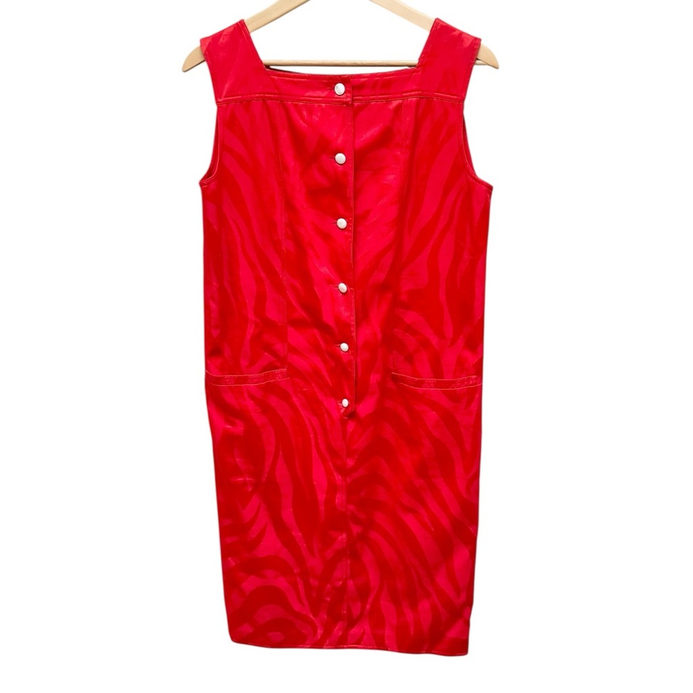 Valentino Boutique Vintage '80s Red Buttoned Shift Dress - Picture 3 of 14